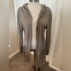 Cynthia Rowley lightweight hooded sweater, Size: L, Color: Olive Green
